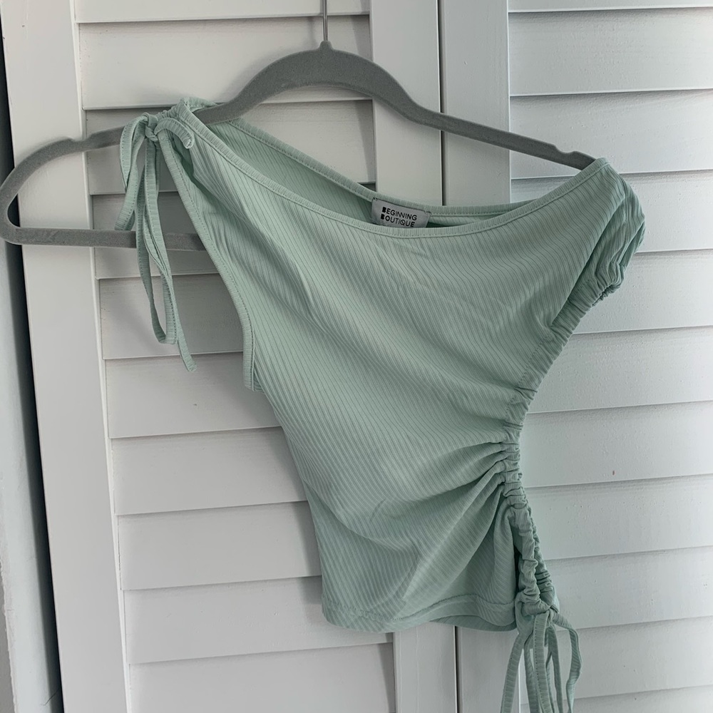 Two Hearts Cut Out Sage Top